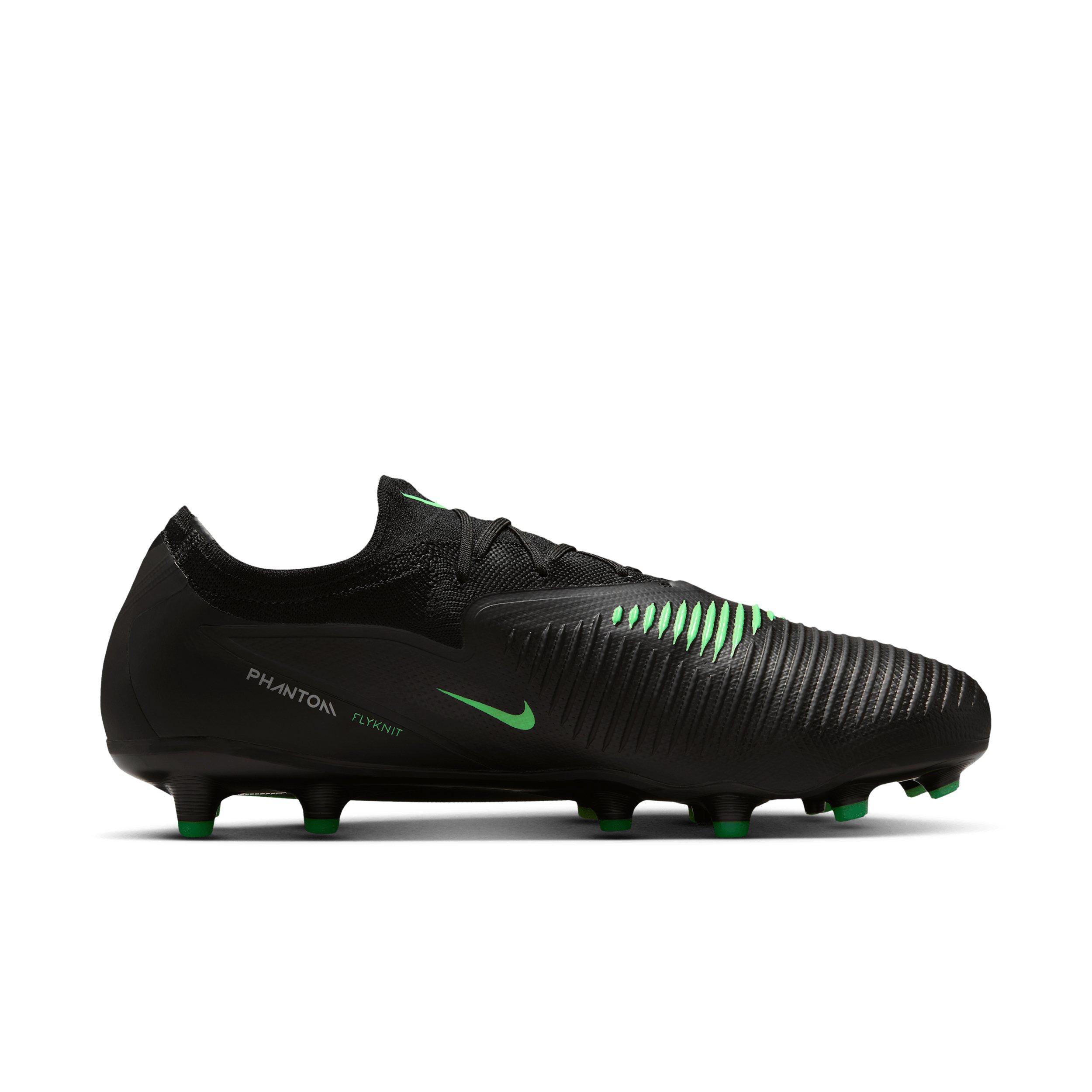 Nike Phantom 6 Low Pro AG "Black/Black/Illusion Green" Men's Soccer Cleat - BLACK/BLACK/GREEN